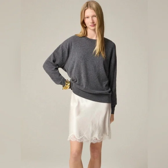 Crew Skirts Jcrew Gwen Lacetrim Slip Skirt In Textured